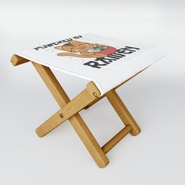 Powered By Ramen Cute Cat Eats Ramen Folding Stool