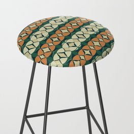 Modern abstract weave pattern – green and orange Bar Stool