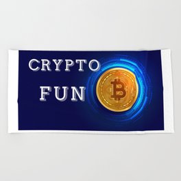 Crypto fun currency  Beach Towel