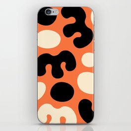 Organic Abstraction 828 Orange Black and Beige iPhone Skin