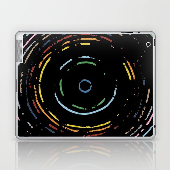 Rainbow Record on Black Closeup Laptop & iPad Skin