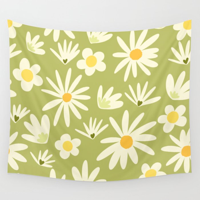 Snowdrops and Daisies  Wall Tapestry