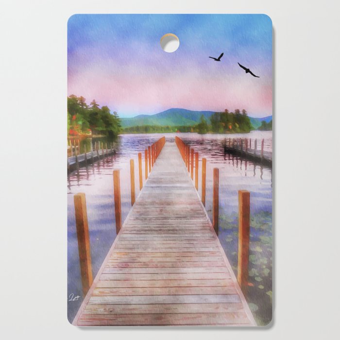 Pastel Hues of Huddle Bay on Lake George New York Cutting Board