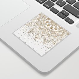 Elegant Gold Mandala Confetti Design Sticker