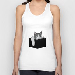 CAT IN THE POCKET Unisex Tank Top