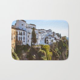 Spain Photography - Beautiful Village By A Small Cliff Bath Mat