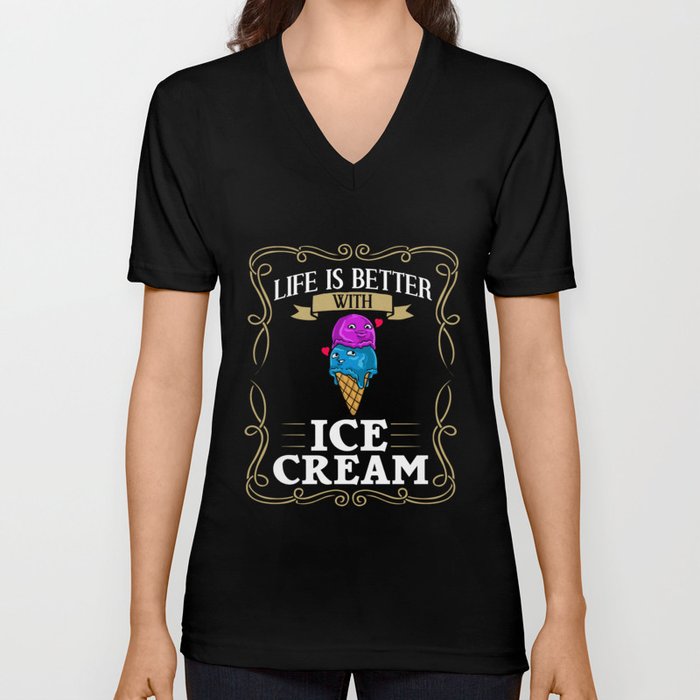 Ice Cream Roll Maker Truck Recipes V Neck T Shirt