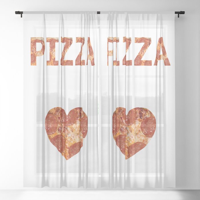 Pizza Love  Sheer Curtain