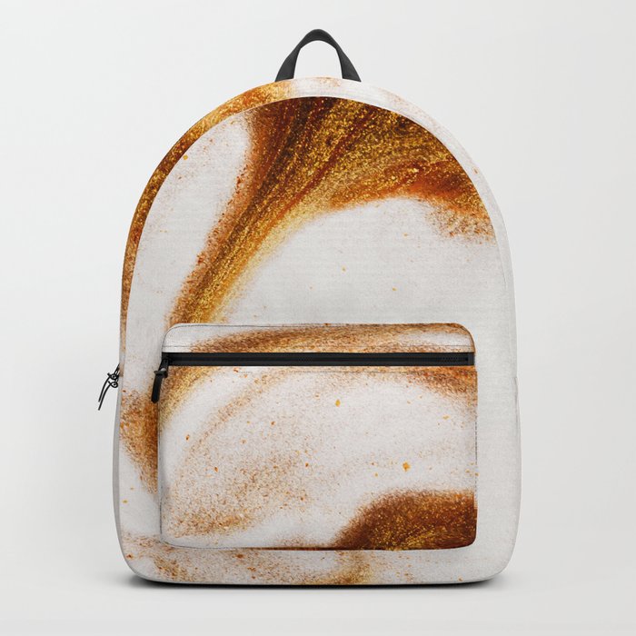 Abstrct Ivory Faux Gold Dust Elegant Marble Backpack