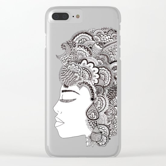 her hair Clear iPhone Case