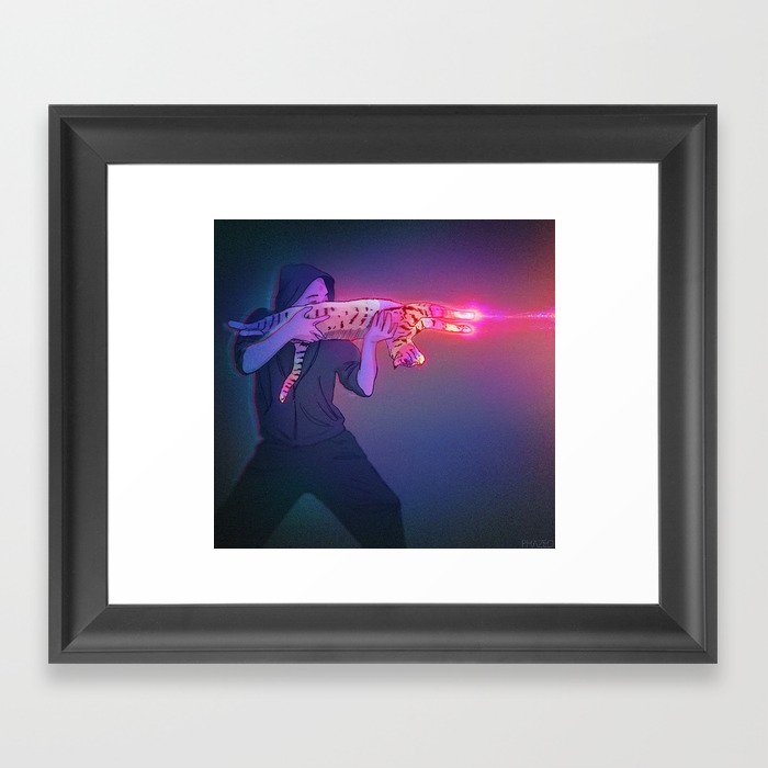 Cat Gun Framed Art Print