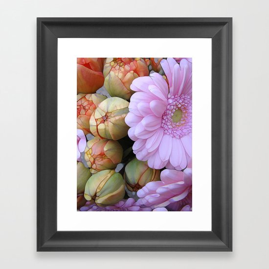 Daisy Loves Tulips Framed Art Print