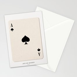 Ace of Spades Playing Card Art Print Trendy Stationery Card