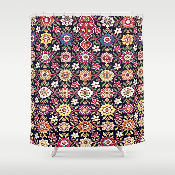 Azerbaijani Floral Vintage Rug Print Shower Curtain