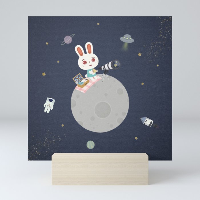 Picnic on the Moon Mini Art Print