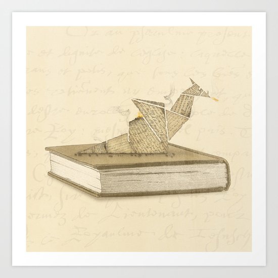 Origami Dragon Art Print