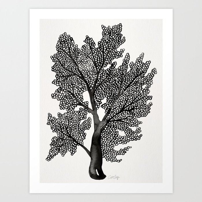 Sea Fan Coral – Black Art Print