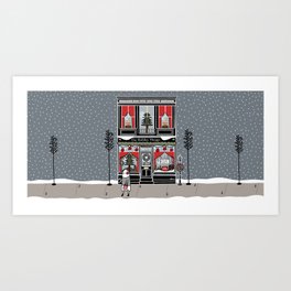 Shopping in the Snow Art Print
