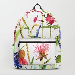 Botanical Colorful Flower Wildflower Watercolor Illustration Backpack