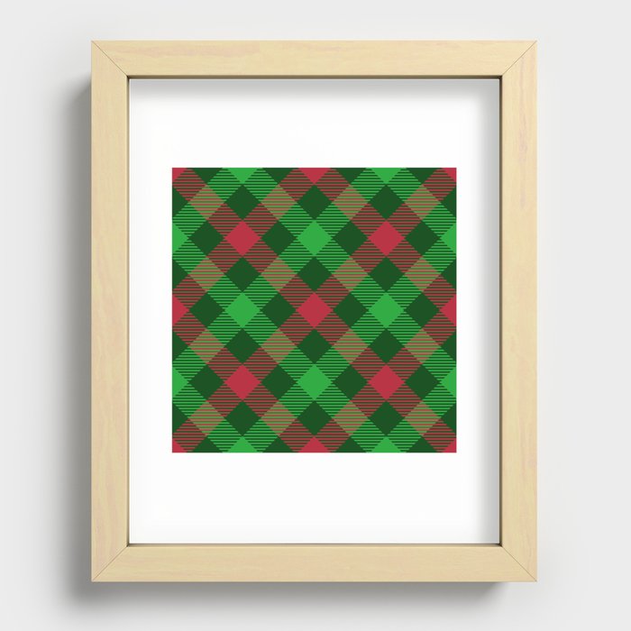 Christmas Tartan Seamless Pattern 02 Recessed Framed Print