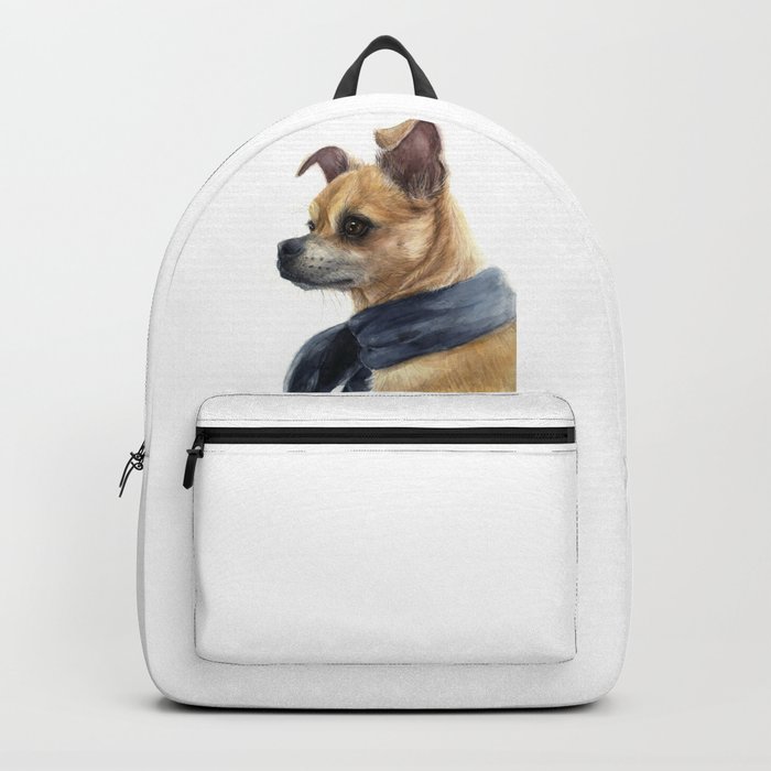 Chug Chihuahua Pug Mix Portrait Backpack by Olechka Society6