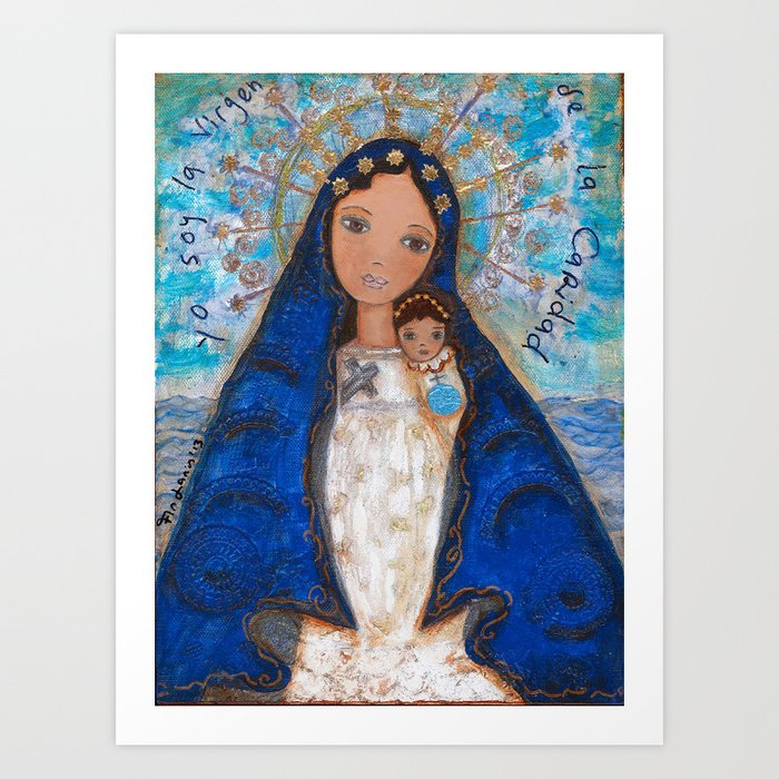 La Virgen de la Caridad del Cobre by Flor Larios Art Print