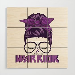 Purple Alzheimer's Warrior Alzheimer's Awareness Wood Wall Art
