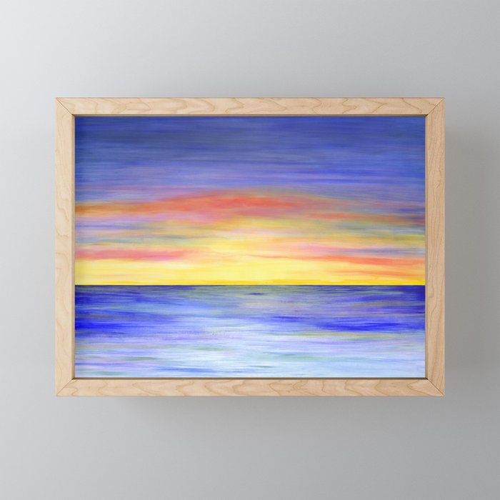 Sunset On The Ocean Framed Mini Art Print