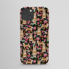 Shiba Inu floral dog breed pet art must have gifts pure bred shiba inus doggo iPhone Case