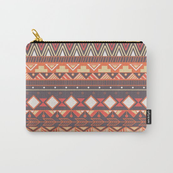 Aztec tribal pattern in stripes, vector illustration Carry-All Pouch