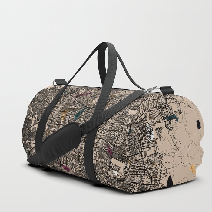 Santiago, Chile - Vintage Chilean City Map Duffle Bag