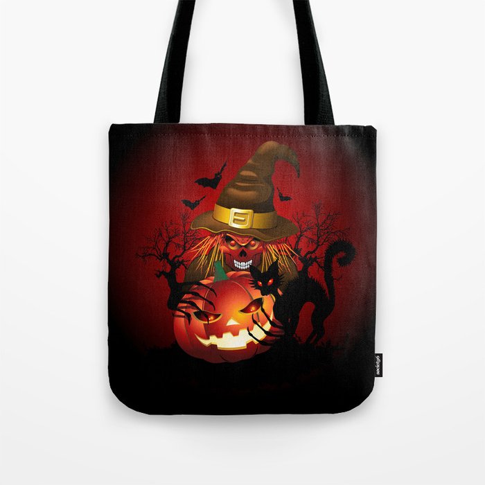 Skull Witch Creepy Halloween Tote Bag