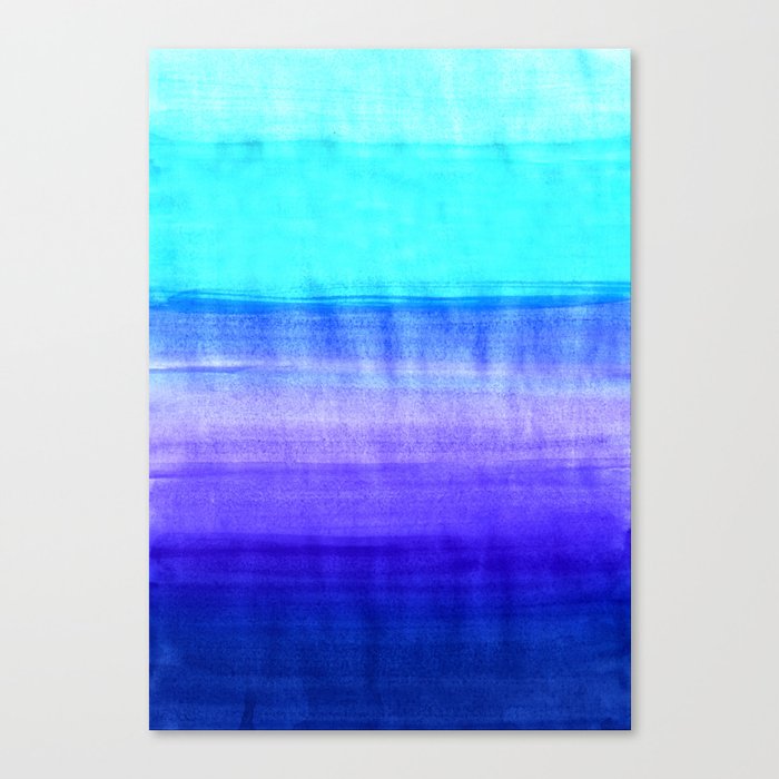 Ocean Horizon - cobalt blue, purple & mint watercolor abstract Canvas Print