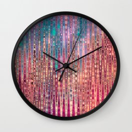 Bright Red And Purple Pink Abstract Wall Clock
