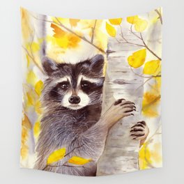Live fast eat trash, Racoon Wall Tapestry