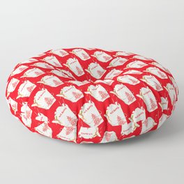 Chinese Takeout Pattern - Red Floor Pillow