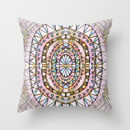 Pastel Aztec Oval Pattern Throw Pillow