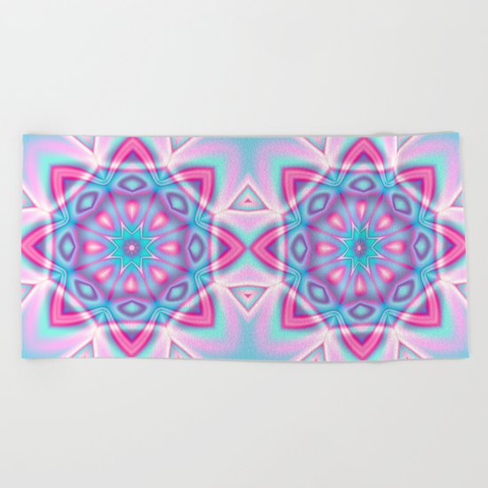 Deco Fantasy star in pastels Beach Towel