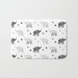 Elephants and Triangles - Silver Bath Mat