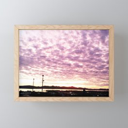 Purple Sky waves Framed Mini Art Print