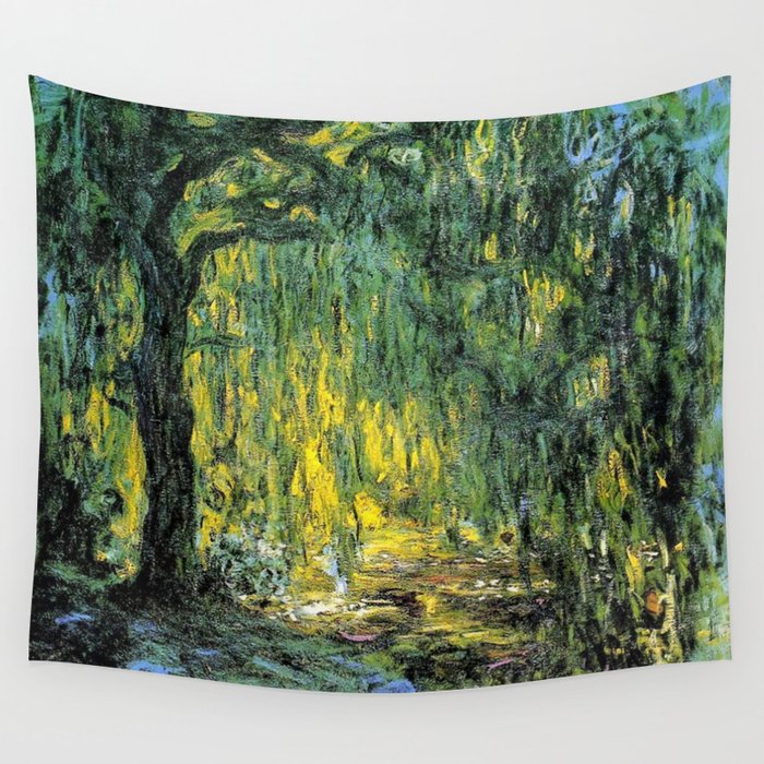 Weeping Willow by Claude Monet Wall Tapestry by PureVintageLove