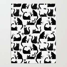 Bad Cats Knocking Stuff Over Poster