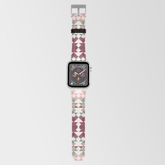 Small diamond pink and green pattern Apple Watch Band