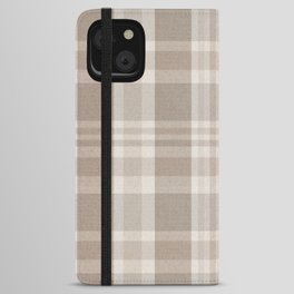 Checkered, Plaid Prints, Warm Brown iPhone Wallet Case