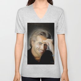 Don Johnson portrait with dry pastels V Neck T Shirt