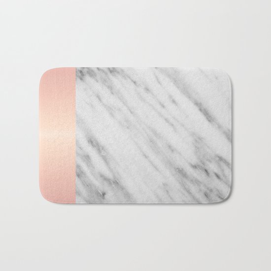 Real Italian Marble and Pink Bath Mat