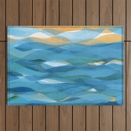 Ocean Wave Water Pattern Print Outdoor Rug