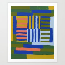 Painted Color Block Grid Art Print By Beckybailey1 Society6