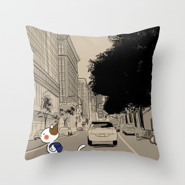 Crossing the Street Throw Pillow