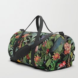 Vintage & Shabby Chic - Midnight Tropical Garden Blue Heron Duffle Bag